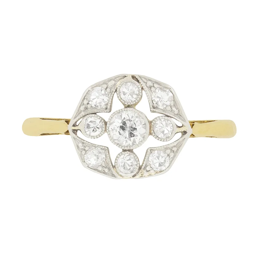 Edwardian 0.60ct Diamond Cluster Ring, c.1910s
