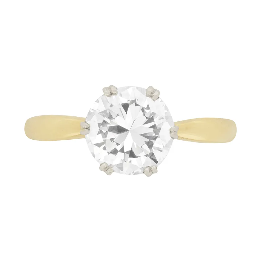 Late Art Deco 1.50ct Diamond Solitaire Engagement Ring, c.1930s