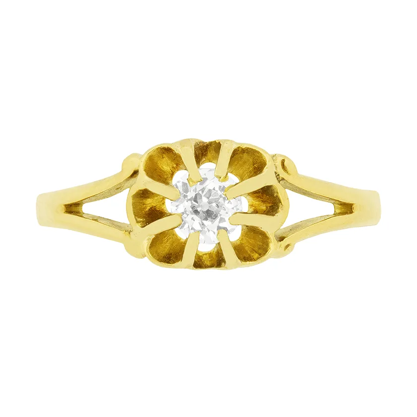 Victorian 0.20ct Diamond Signet Ring, c.1900s
