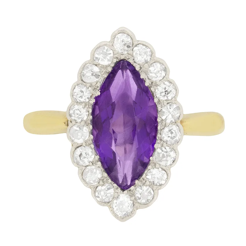 Art Deco Amethyst and Diamond Ring, c.1920s