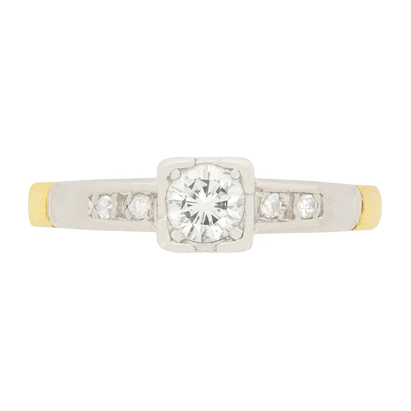 Late Deco 0.30ct Diamond Solitaire Engagement Ring, c.1940s