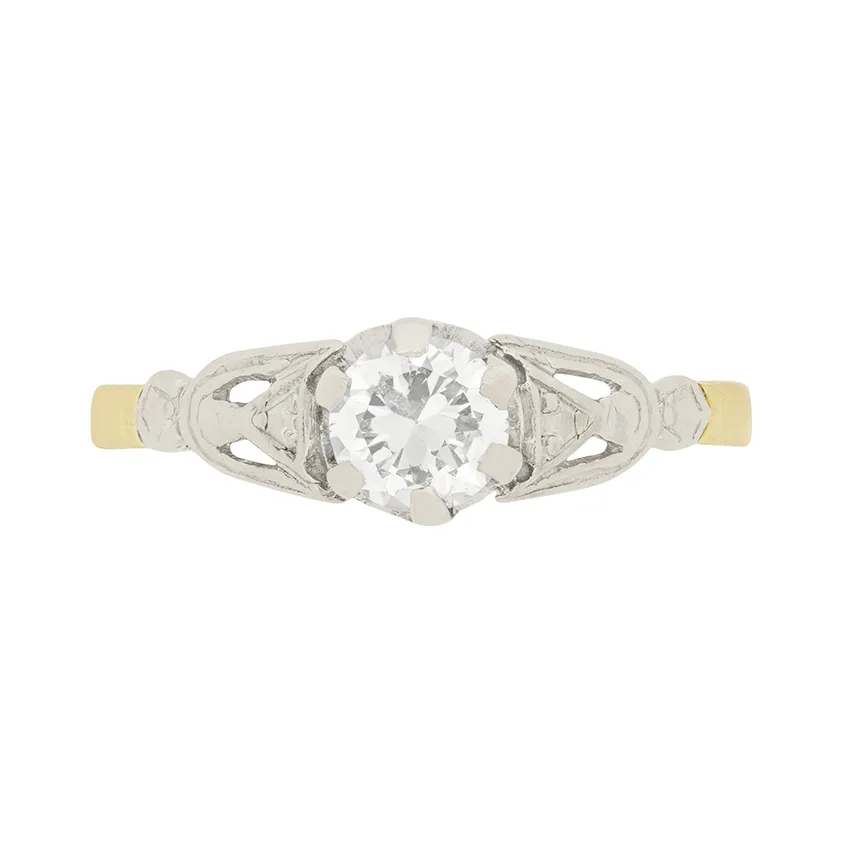 Art Deco 0.45ct Diamond Solitaire Engagement Ring, c.1920s