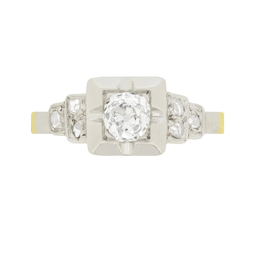 Edwardian 0.45ct Diamond Solitaire Engagement Ring, c.1910s