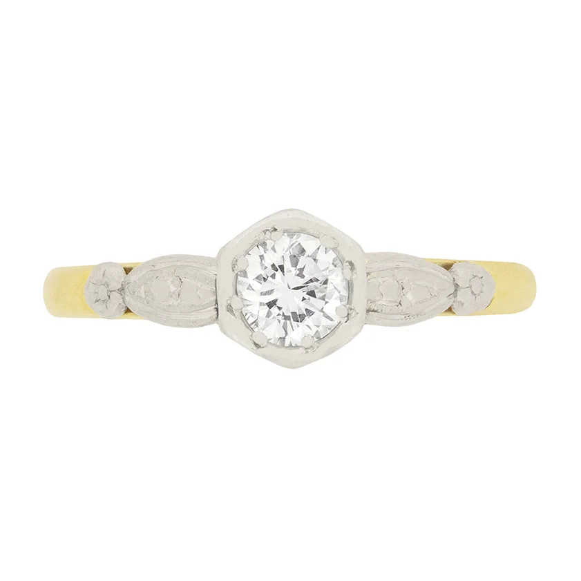 Vintage 0.35ct Diamond Solitaire Engagement Ring, c.1950s