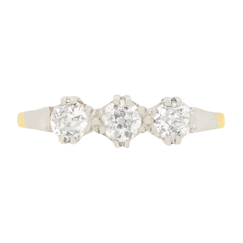 Art Deco 0.75ct Diamond Three Stone Ring, c. 1920s
