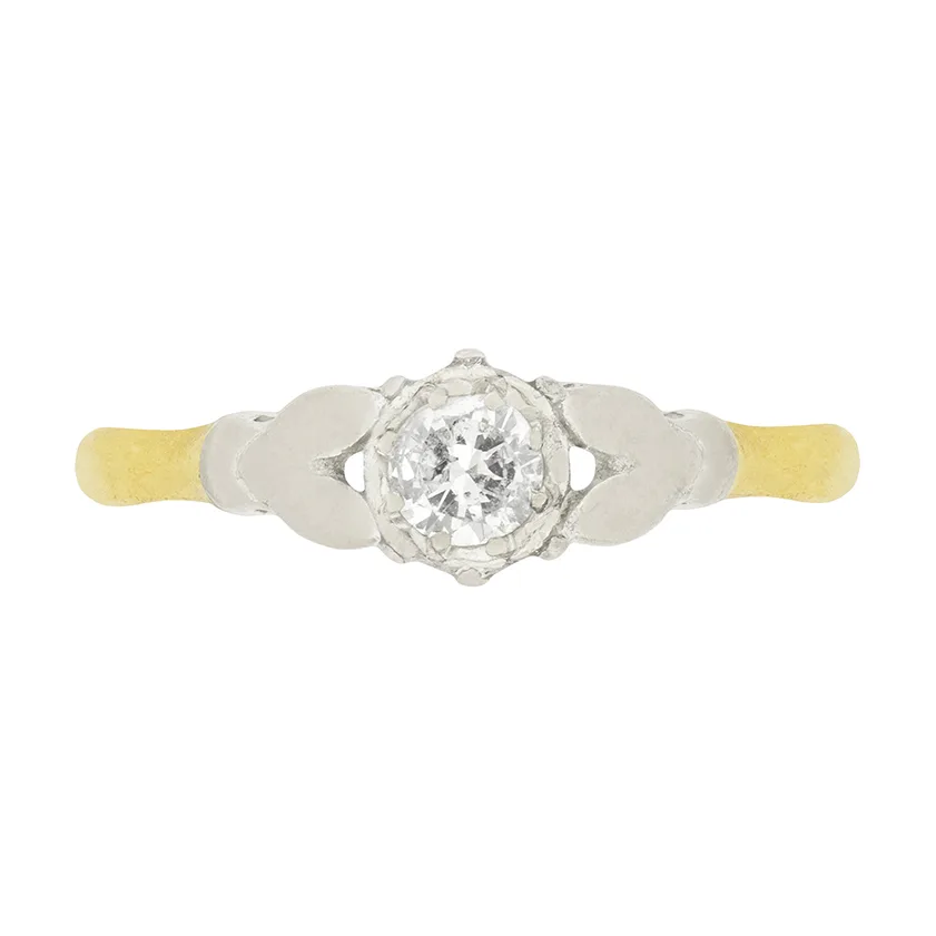 Late Deco 0.30ct Diamond Solitaire Engagement Ring, c.1940s