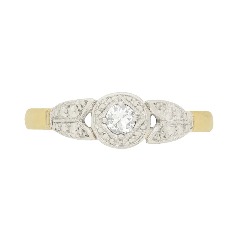 Vintage 0.20ct Illusion Set Diamond Engagement Ring, c.1950s