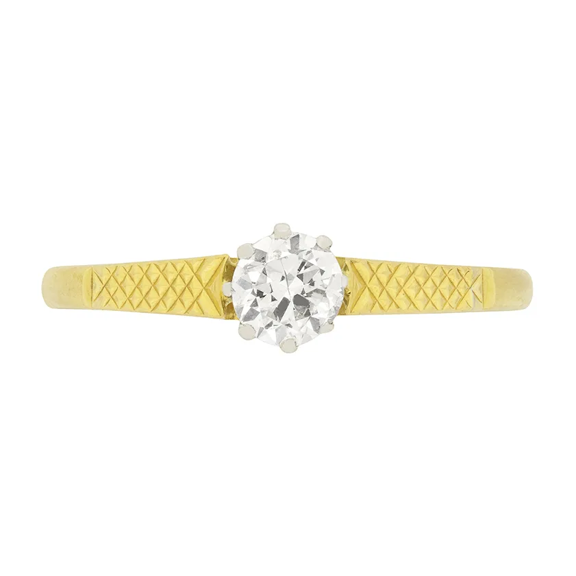 Art Deco 0.40ct Diamond Solitaire Ring, c.1930s