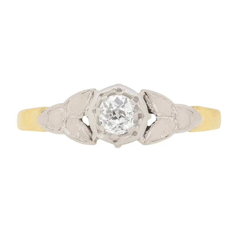Edwardian 0.35ct Diamond Solitaire Engagement Ring, c.1910s
