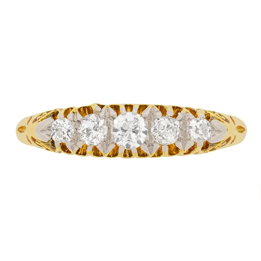 Victorian 0.50ct Diamond Five Stone Ring, c.1900s