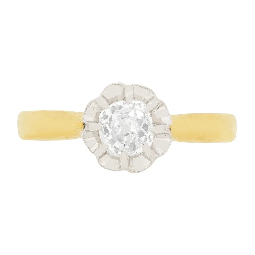 Victorian 0.40ct Diamond Solitaire Engagement Ring, c.1900s