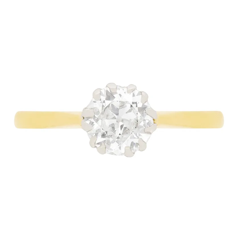 Edwardian 1.28ct Diamond Solitaire Engagement Ring, c.1910s