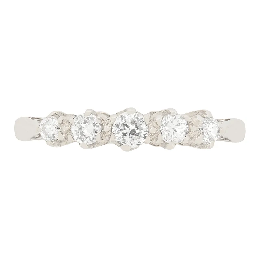 Edwardian 0.36ct Diamond Five Stone Ring, c.1910s