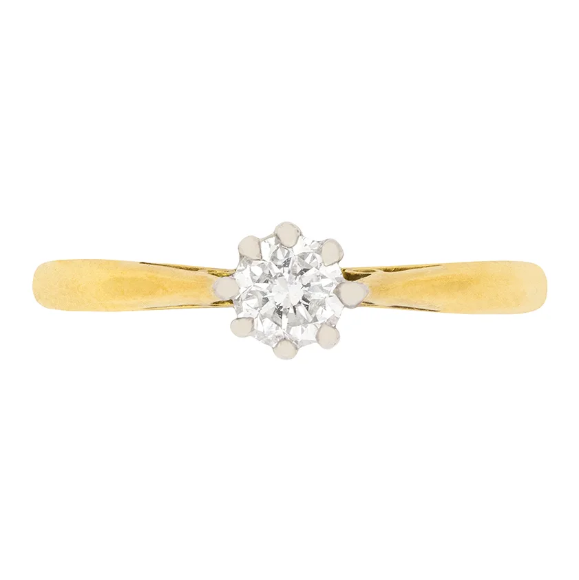 Vintage 0.35ct Diamond Solitaire Engagement Ring, c.1950s
