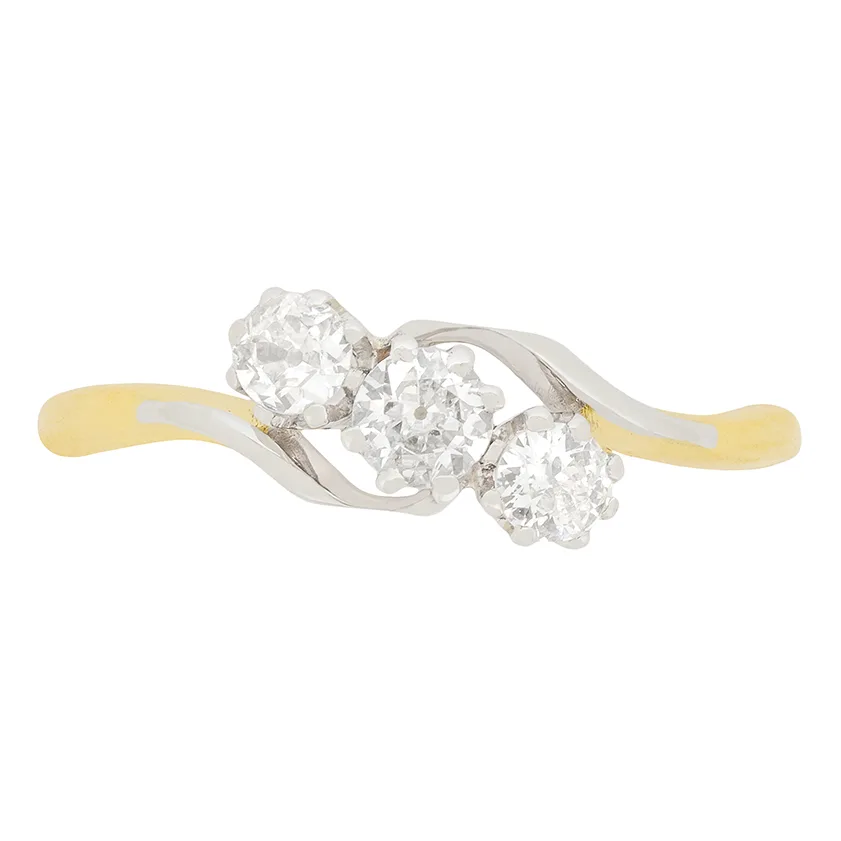 Edwardian 0.65ct Diamond Twist Ring, c.1910s