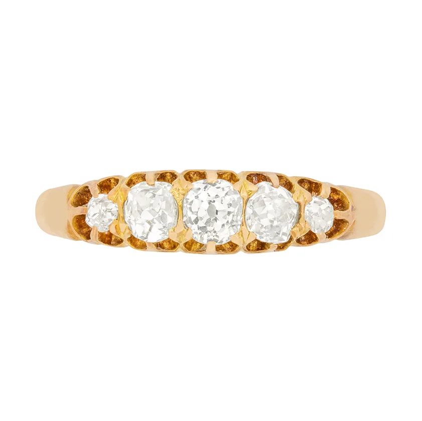 Victorian 0.75ct Diamond Five Stone Ring, c.1880s