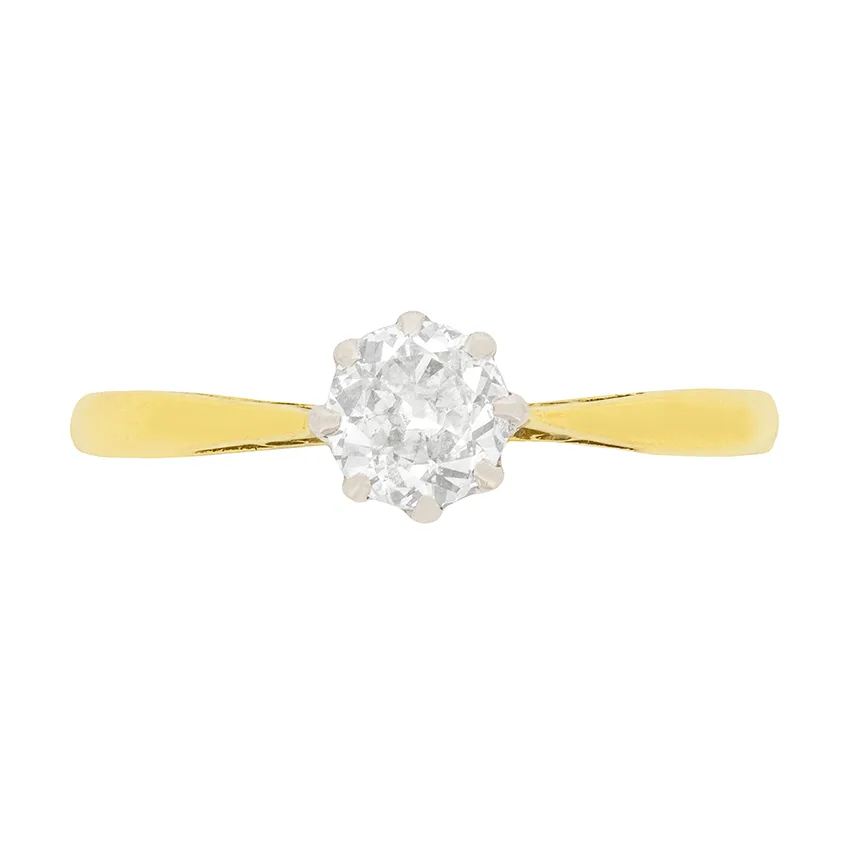 Edwardian 0.60ct Diamond Solitaire Engagement Ring, c.1910s