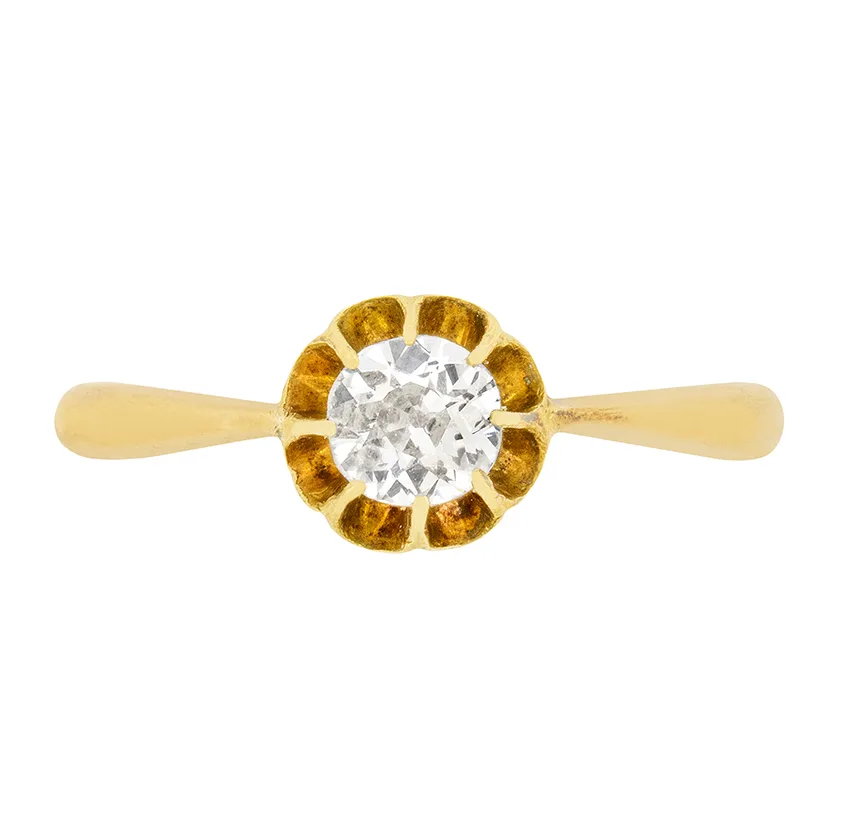 Victorian 0.50ct Diamond Solitaire Engagement Ring, c.1880s