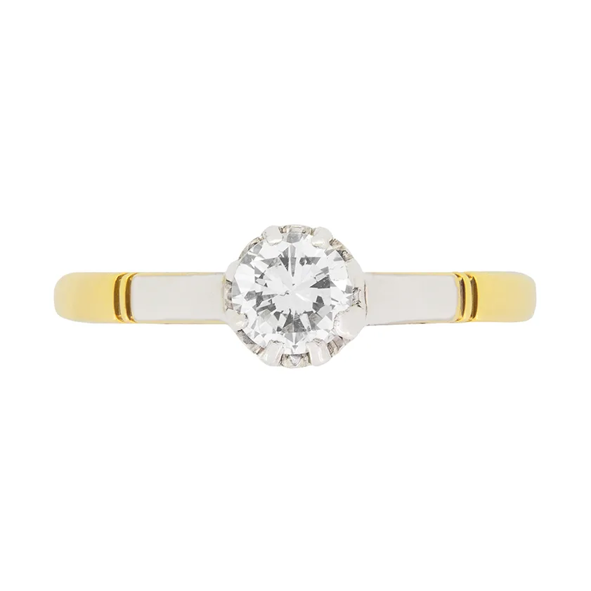 Art Deco 0.40ct Diamond Solitaire Engagement Ring, c.1930s