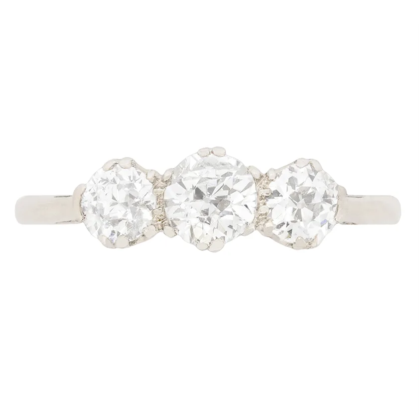 Art Deco 1.15ct Diamond Trilogy Ring, c.1920s