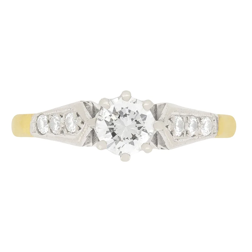 Vintage 0.50ct Diamond Solitaire Engagement Ring, c.1950s