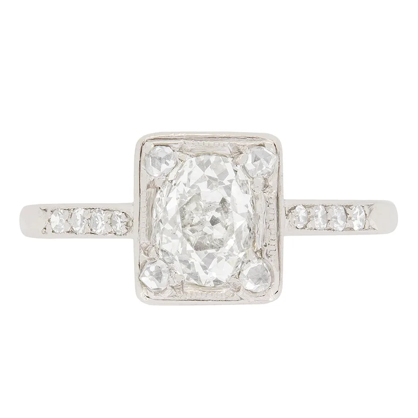 Art Deco 1.10ct Diamond Solitarie Ring, c.1920s