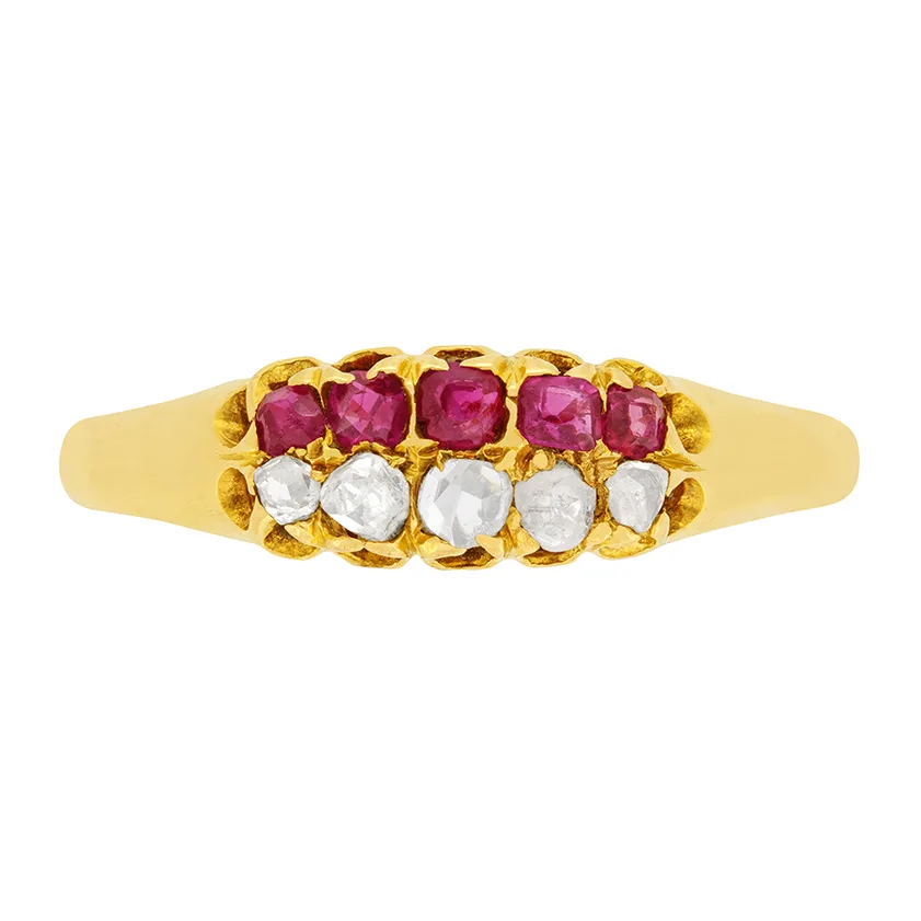 Victorian 0.16ct Ruby and Diamond Ring, c.1876