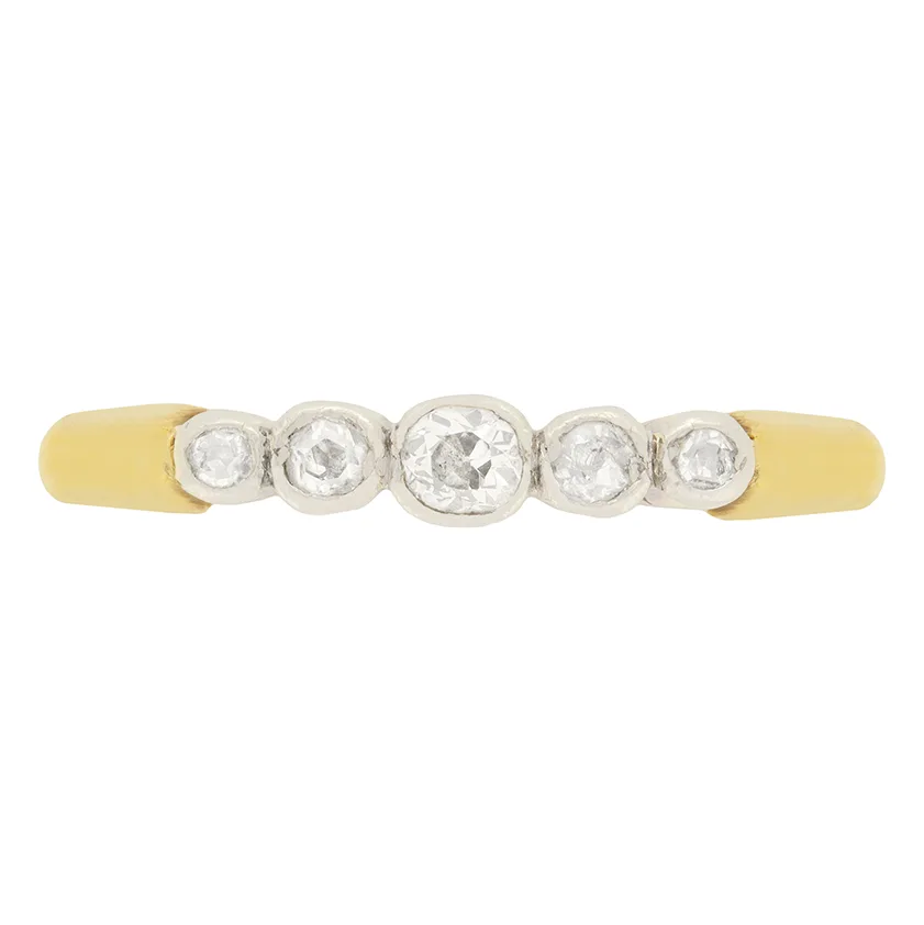 Edwardian 0.24ct Five Stone Diamond Ring, c.1918