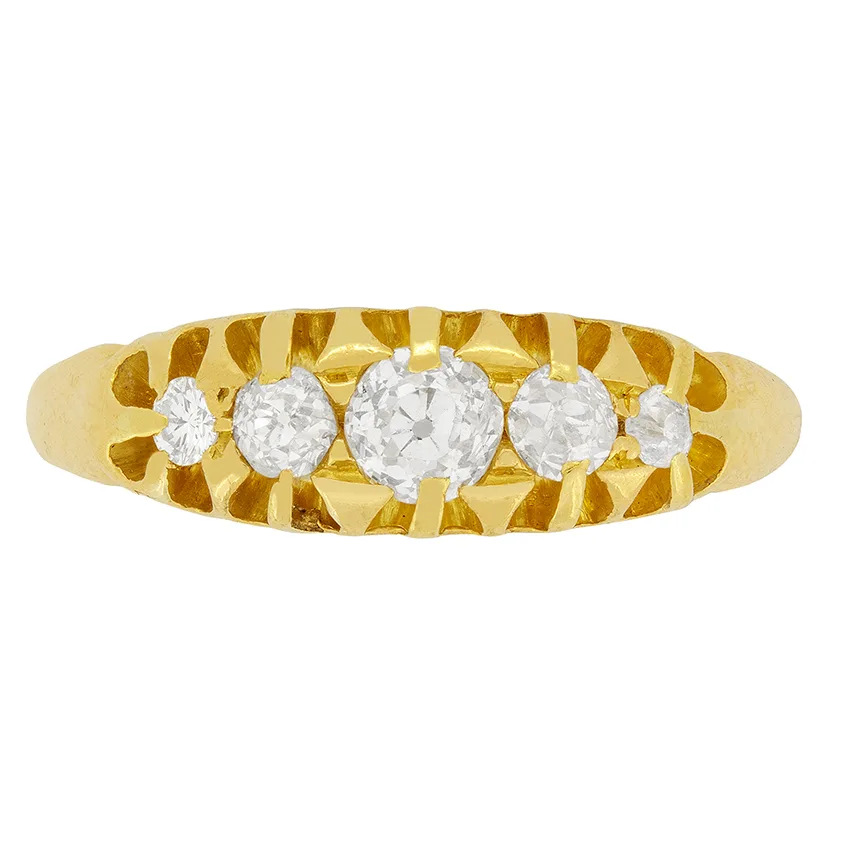 Victorian 0.55ct Five Stone Diamond Ring, c.1880s