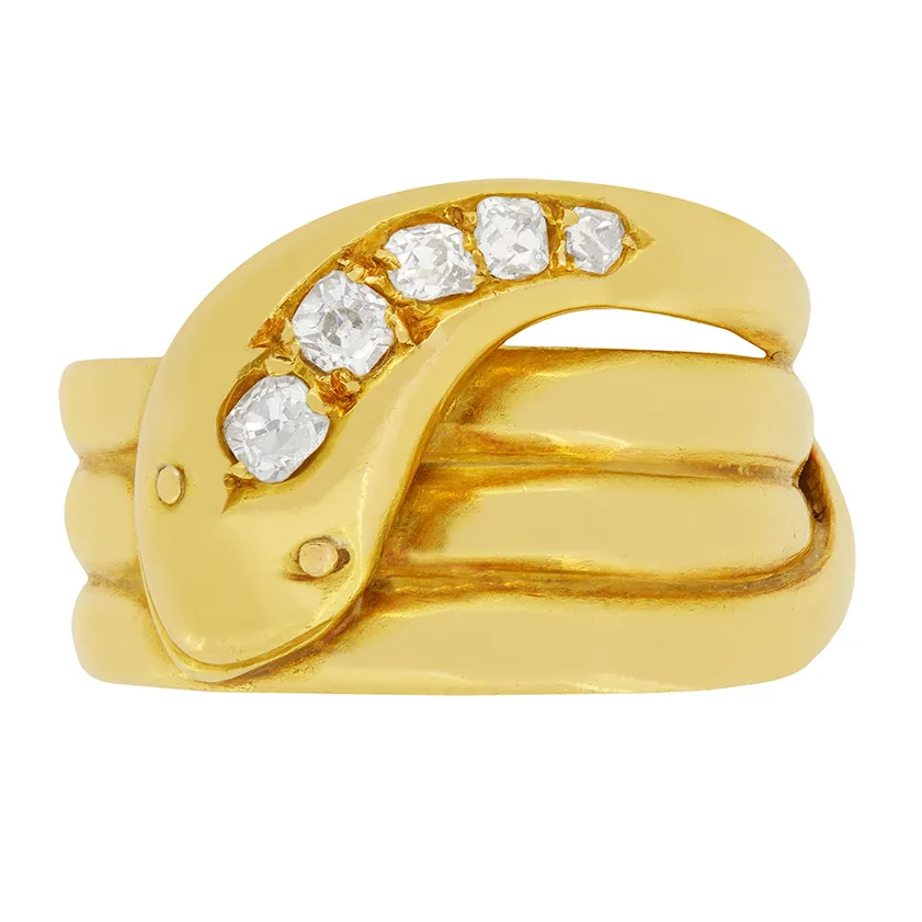 Victorian Diamond Snake Ring, C.1918