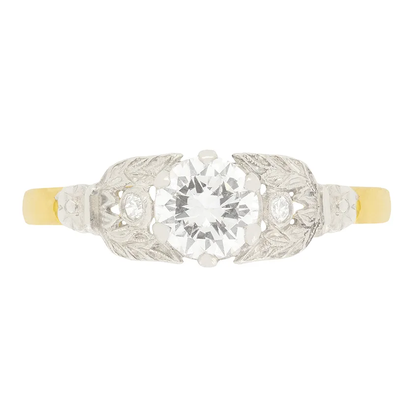 Art Deco 0.65ct Diamond Solitaire Ring, c.1930s