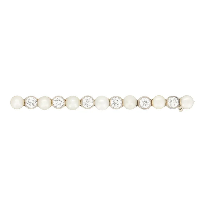 Antique Pearl and Diamond Brooch, c.1930s