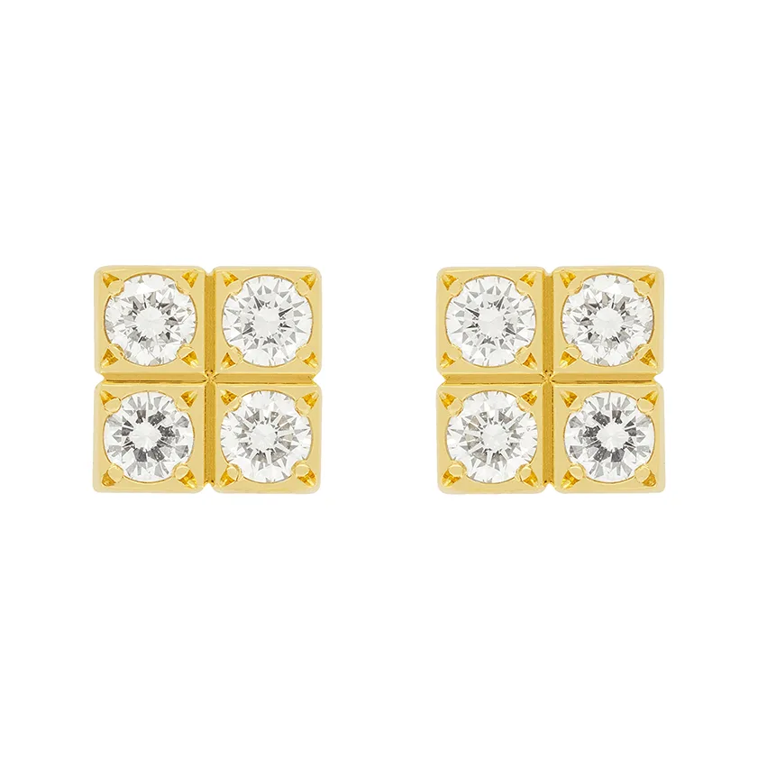 Cartier 0.56ct Diamond Square Earrings
