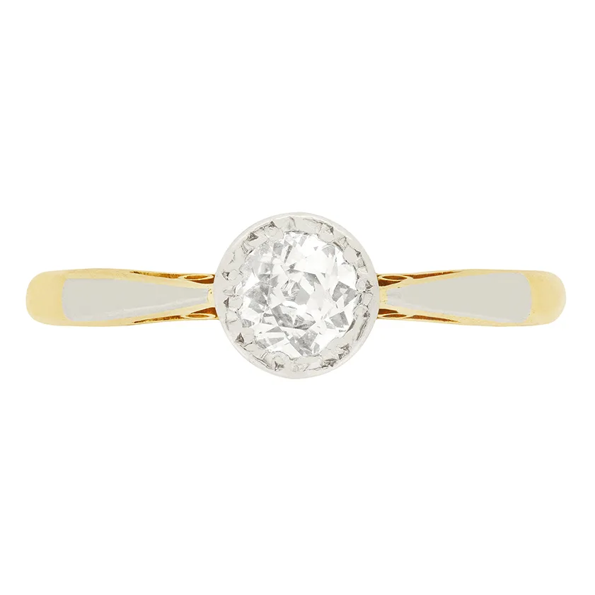 Edwardian 0.35ct Diamond Solitaire Ring, c.1910s