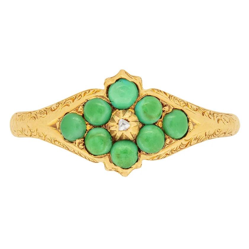 Victorian Turquoise and Diamond Ring, c.1869