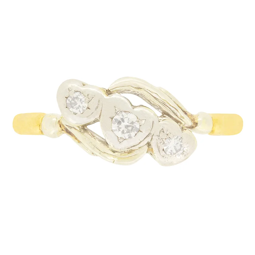 Antique 0.20ct Diamond Three Stone Ring, c.1930s