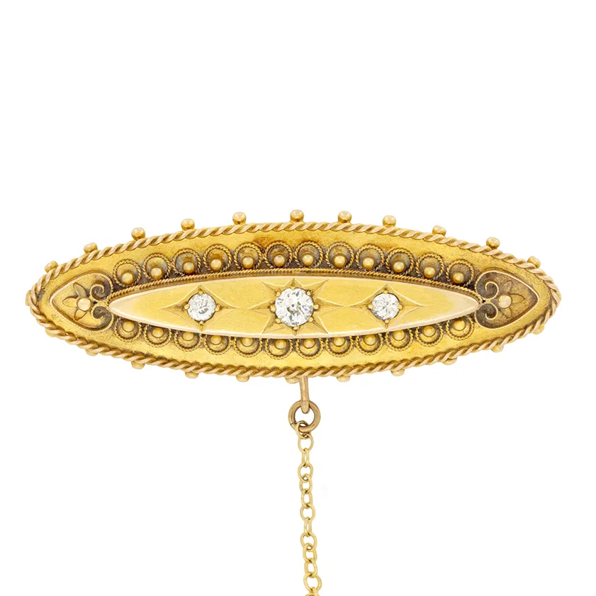 Victorian 0.40ct Diamond Brooch, c.1880s