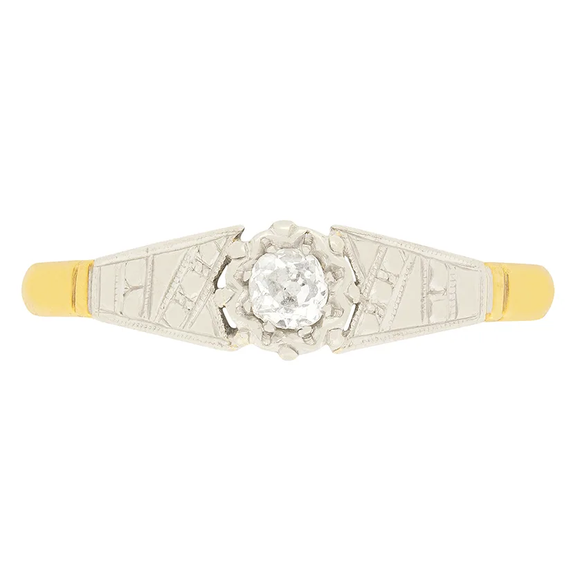 Art Deco 0.15ct Diamond Solitaire Ring, c.1920s