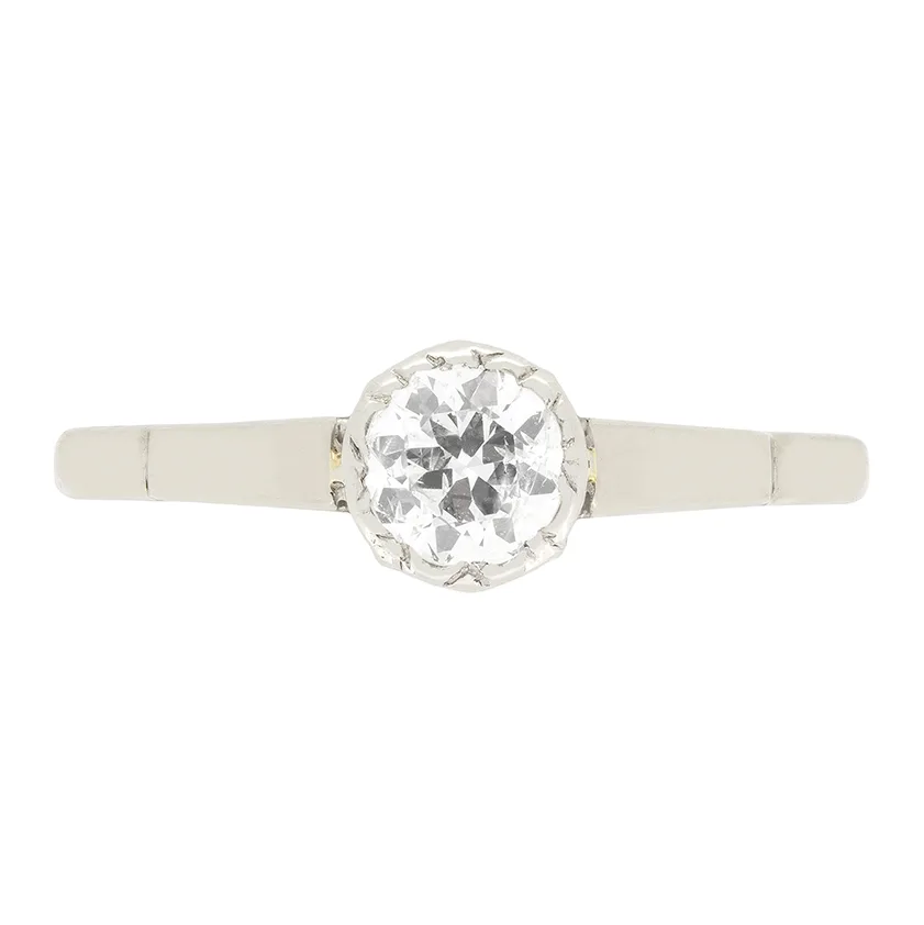 Late Deco 0.50ct Diamond Solitaire, c.1940s