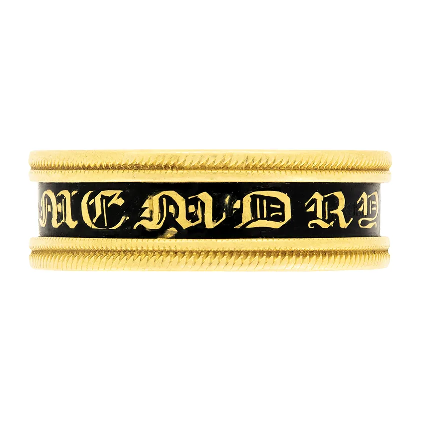 Georgian Mourning Ring with Black Enamel, c.1831