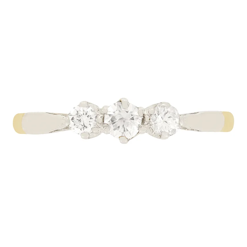 Late Deco 0.35ct Diamond Three Stone Ring, c.1930s