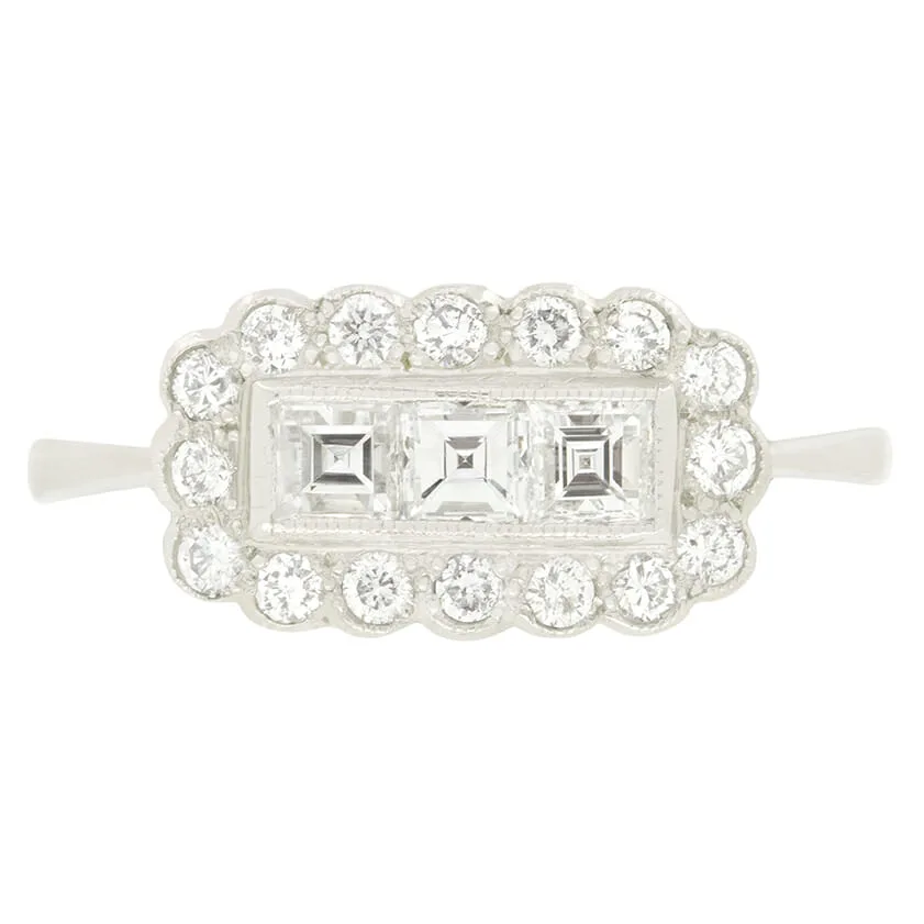 Vintage 0.60ct Diamond Custer Ring, c.1950s