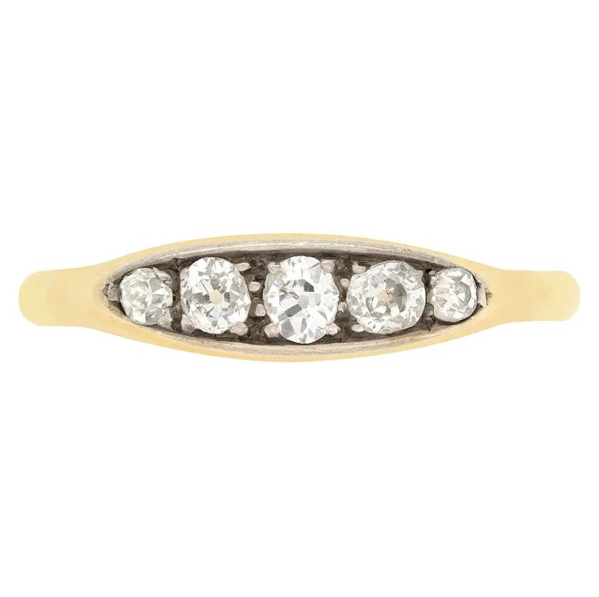 Victorian 0.34ct Diamond Five Stone Ring, c.1880s