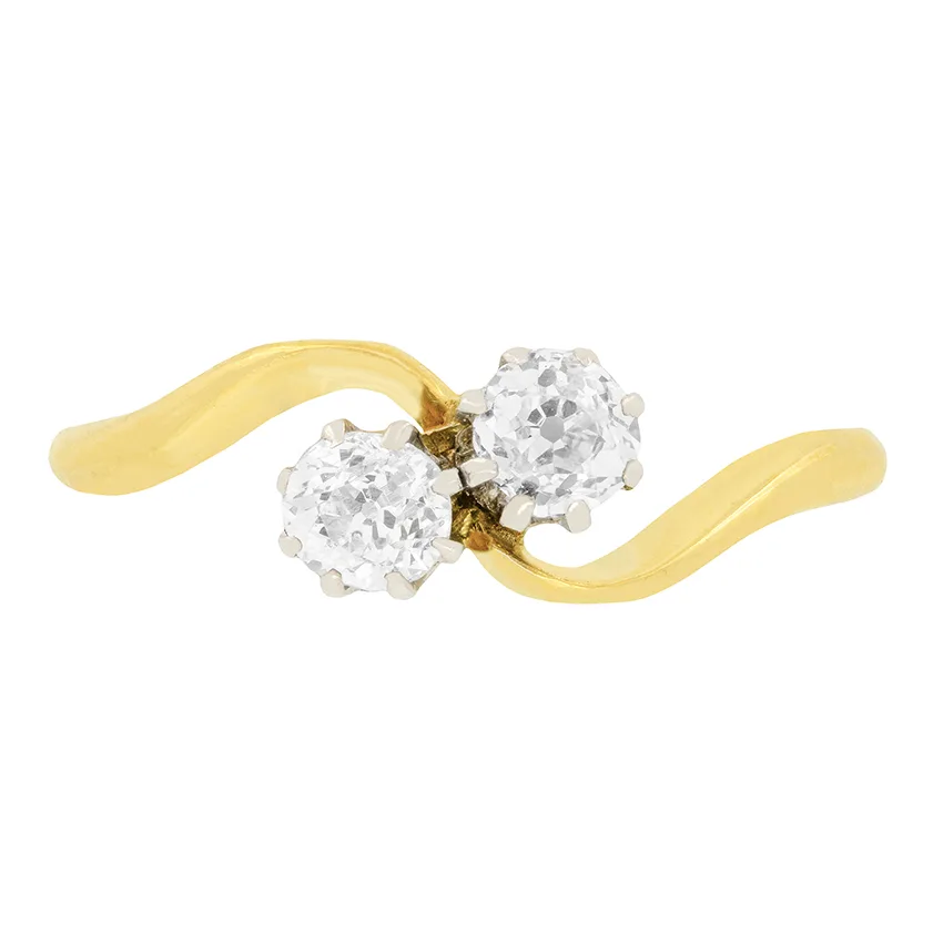 Victorian 0.50ct Diamond Two Stone Ring, c.1900s