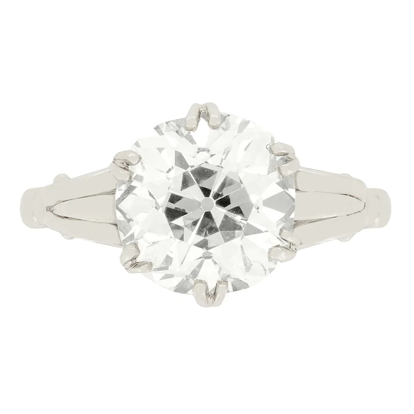 Art Deco 3.10ct Diamond Solitaire Ring, c.1920s