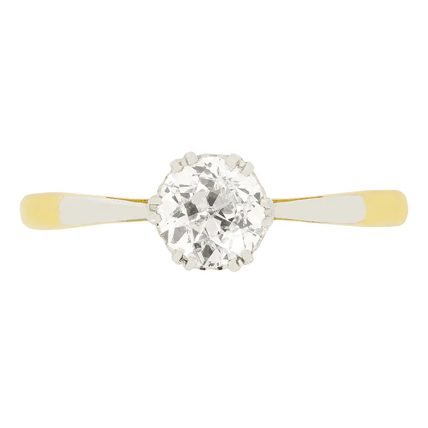 Edwardian 0.75ct Diamond Solitaire Ring, c.1910s