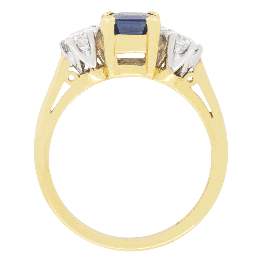 A vintage three stone Sapphire and Diamond ring SOLD OUT main image 0
