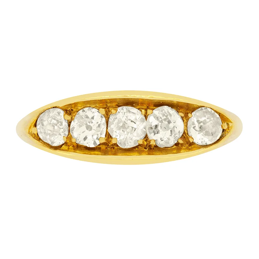 Edwardian 0.85ct Diamond Five Stone Ring, hallmarked 1913