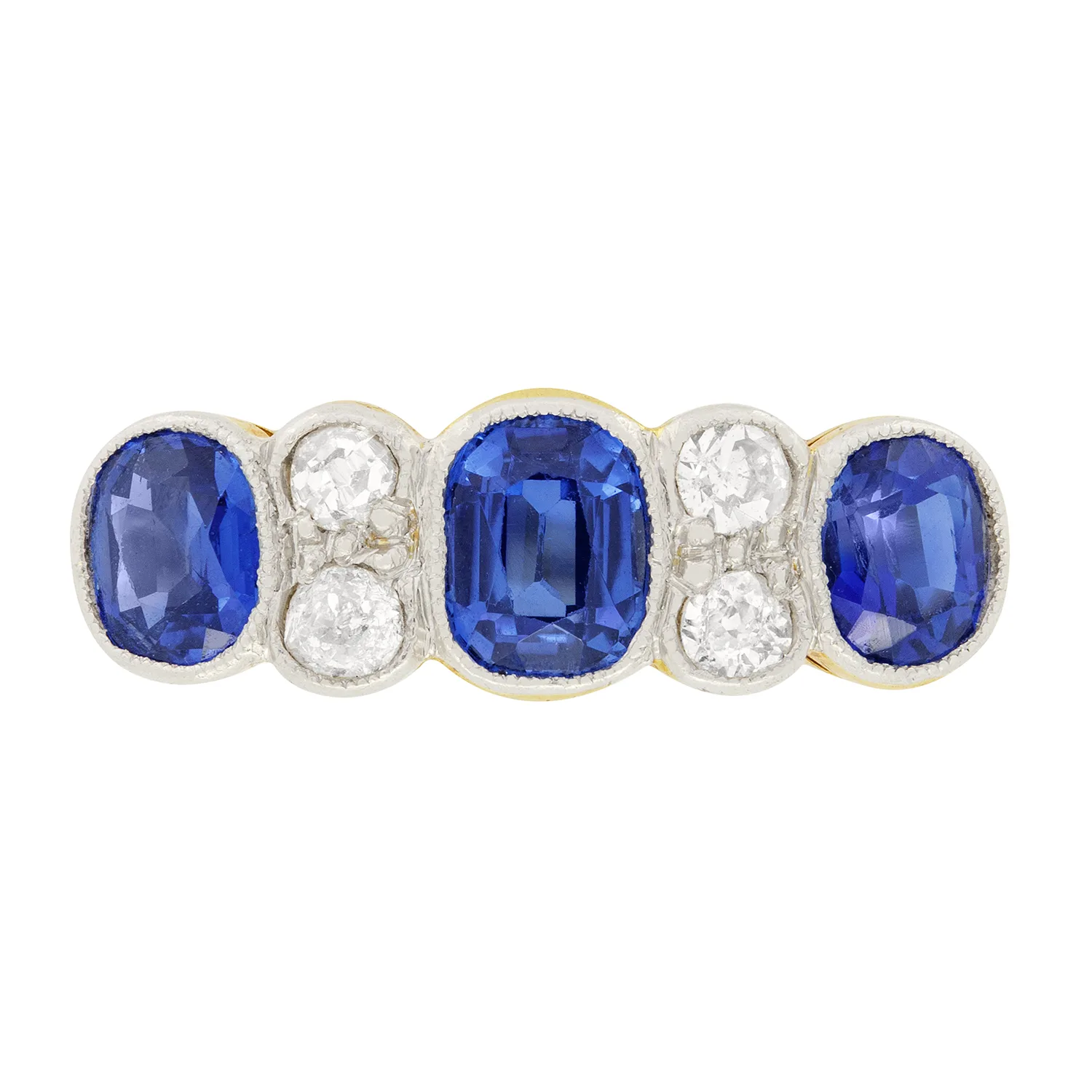 Edwardian 1.30ct Sapphire and Diamond Ring, c.1910s