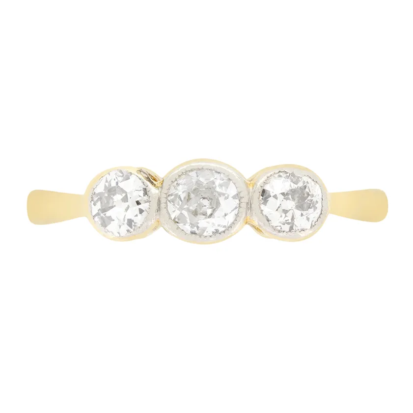 Victorian 0.50ct Diamond Three Stone Ring, c.1900s